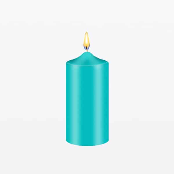 Turquoise candle coloring
