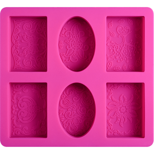 Rectangle and Oval Design Soap Mould 6 Soaps