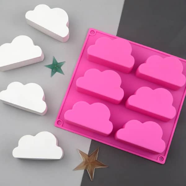 Clouds Soap Mould 6 Soaps