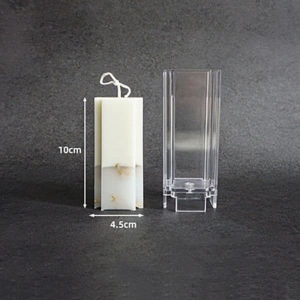 Corner Ribbed Double candle Mould - 10 x 4.5 cm