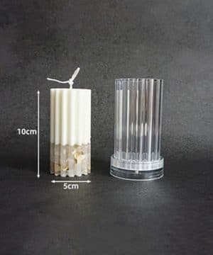 Ribbed candle mould - 10 x 5 cm