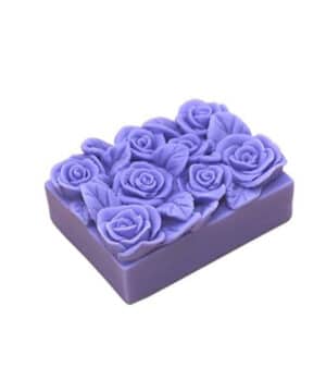 Molde de jabón cuadrado de flor de rosa