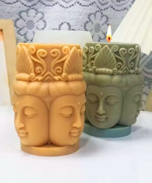 Buddha Candle Mould with 4 Faces