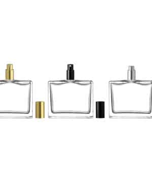 Frasco de perfume rectangular con atomizador