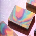 Receta de jabón en frío con remolino de sorbete arco iris