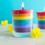 Recette de la bougie arc-en-ciel