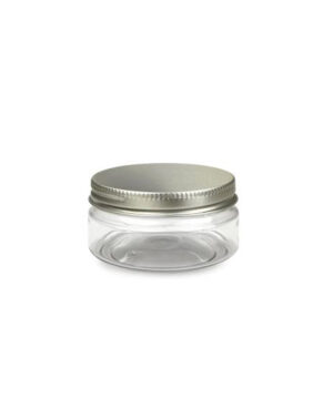 Pot transparent en aluminium argenté 100 ml