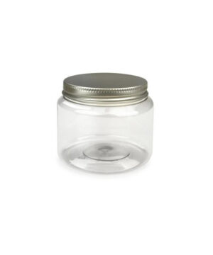 Pot transparent en aluminium argenté 250 ml
