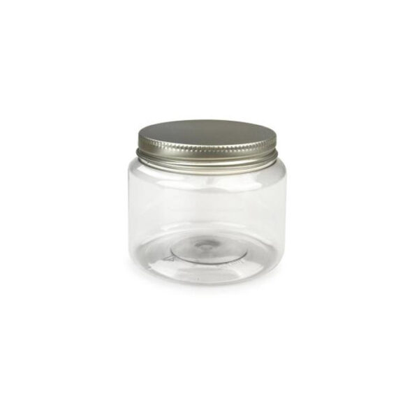 Pot transparent en aluminium argenté 250 ml