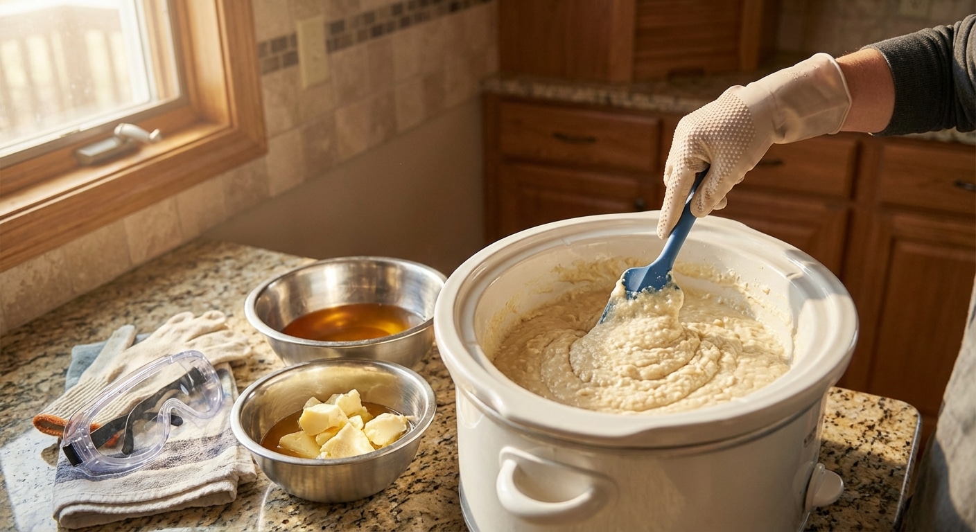 Zelf hot process zeep maken in een slowcooker