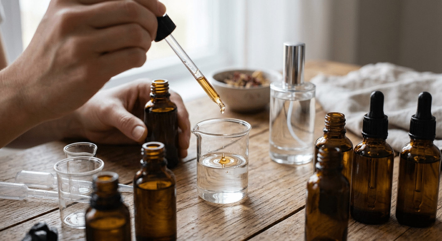 Parfum mengen met pipet