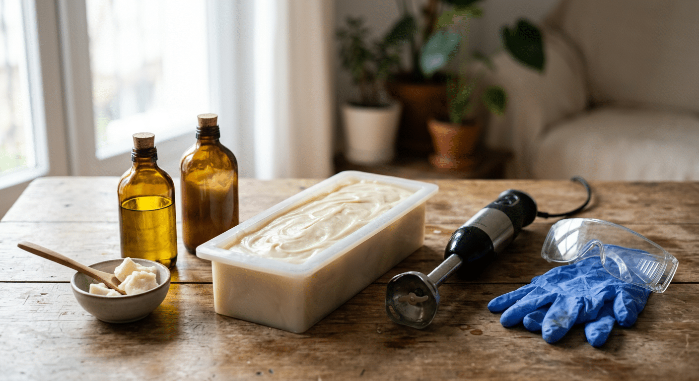 Vegan zeep maken werkplek