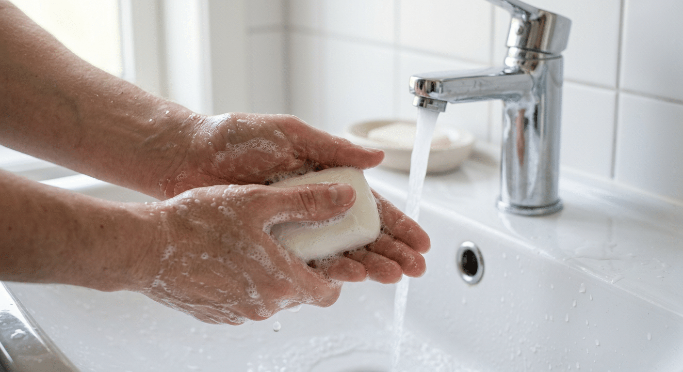 Handen wassen met zeep