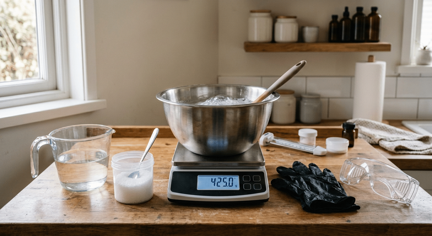 zeep maken werkplek