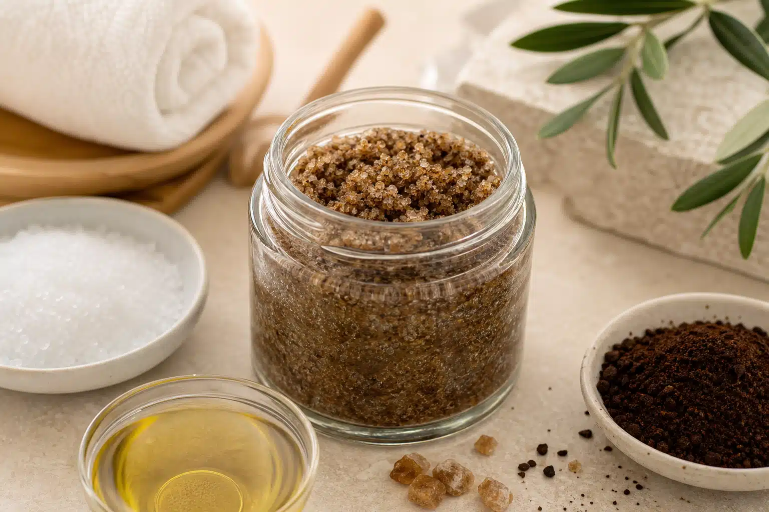 Zelfgemaakte natuurlijke scrub