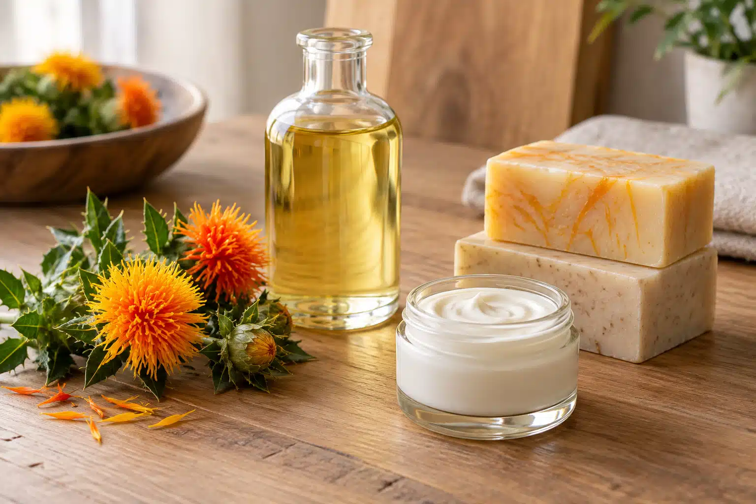 Saffloerolie met DIY cosmetica