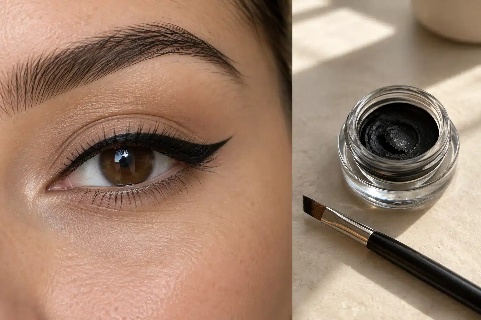 Natuurlijke eyeliner zonder uitlopen